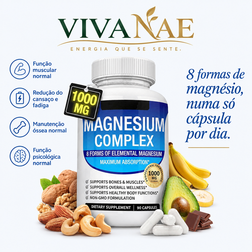 Complejo de Magnesio 1000mg - Vivanae, 8 formas de magnesio elemental